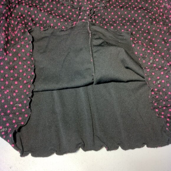 Laura Ashley Trip Ready Shirt Plus Size 1X Black Lace Pink Polka Dot Stretch New - Picture 13 of 16
